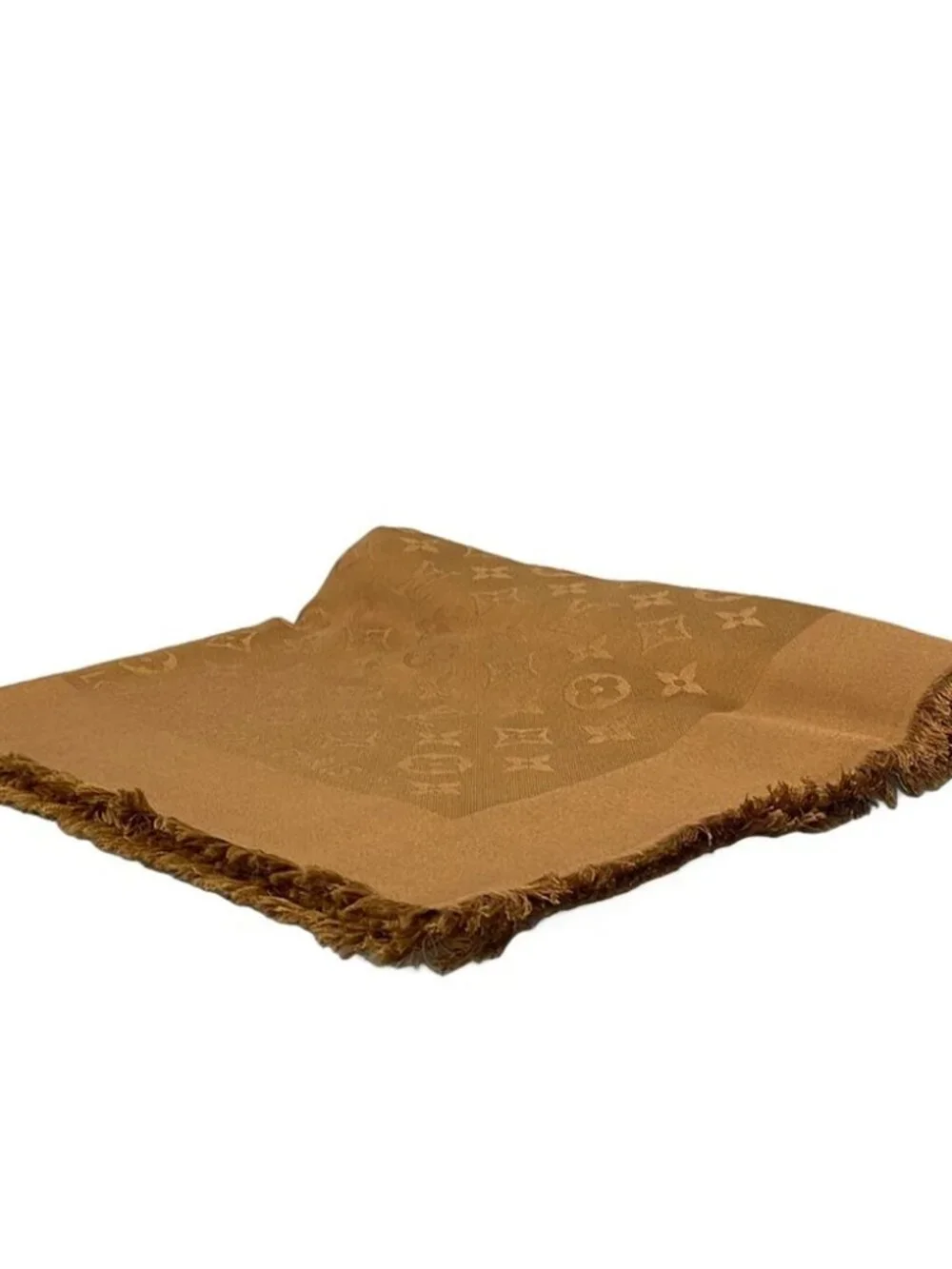 LOUIS VUITTON Brown Scarf Silk Wool